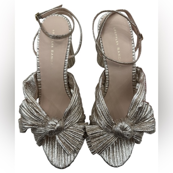 Loeffler Randall Camellia Champagne Pleated Bow Heel - Picture 6 of 11